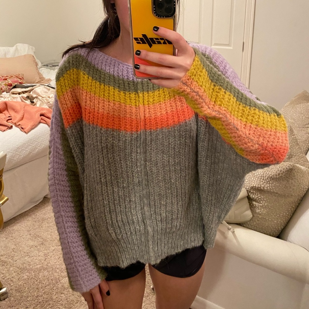 Free People rainbow sweater